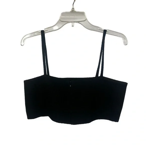 ALEXIS NWT Women's Lowe Top‎ in Black Jacquard Sleeveless Crop Top- Size Large